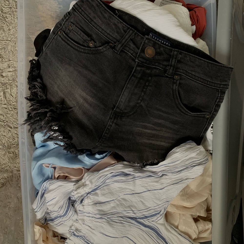 ENTIRE BIN OF GENTLY USED CLOTHES MUST GO